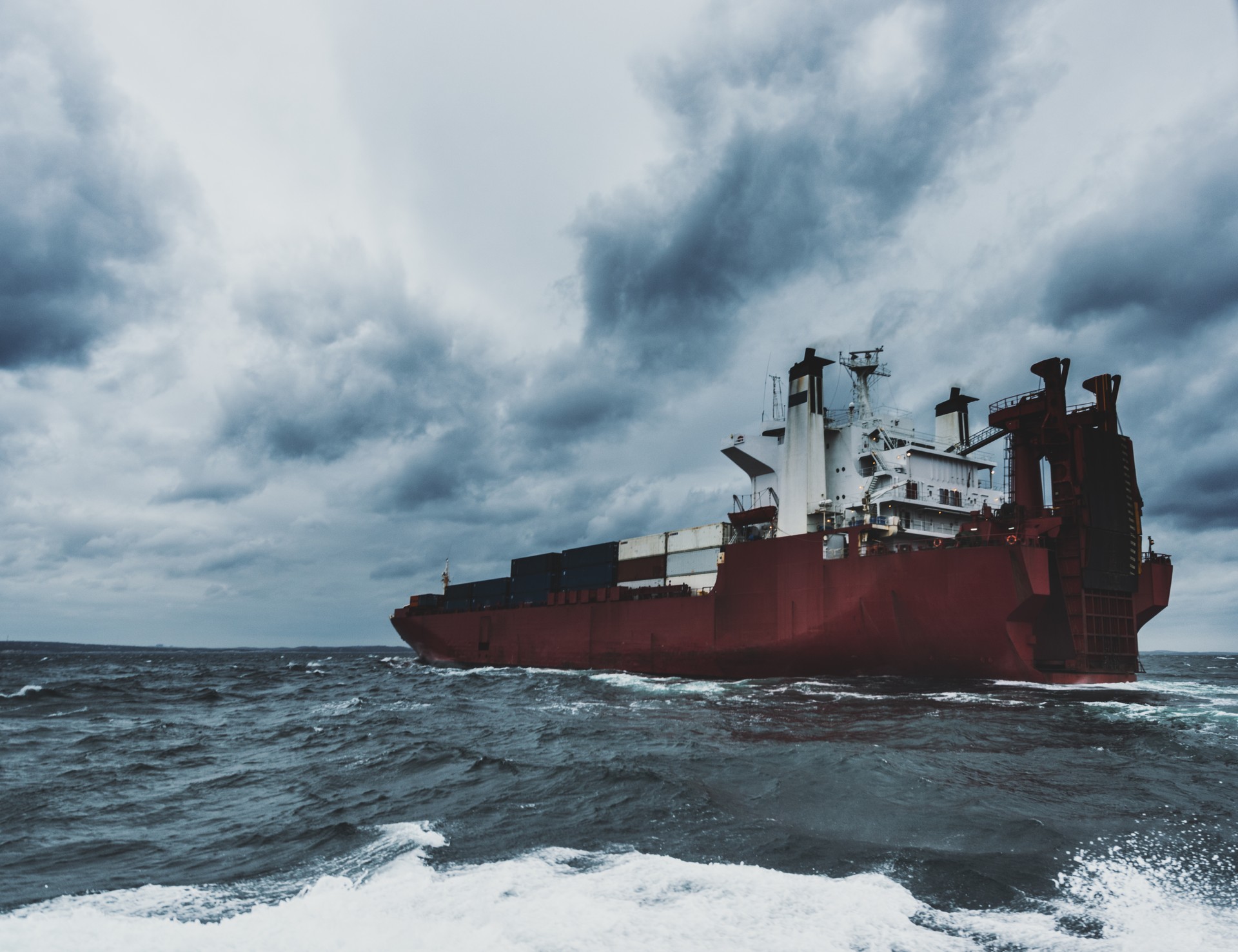 Container Ship in North Atlantic